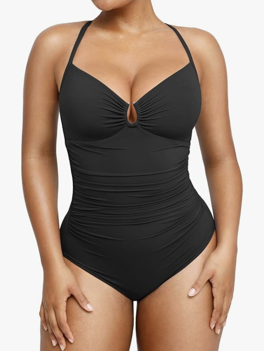 Shapellx U-Ring Tummy Control Womens One Piece Swimsuit